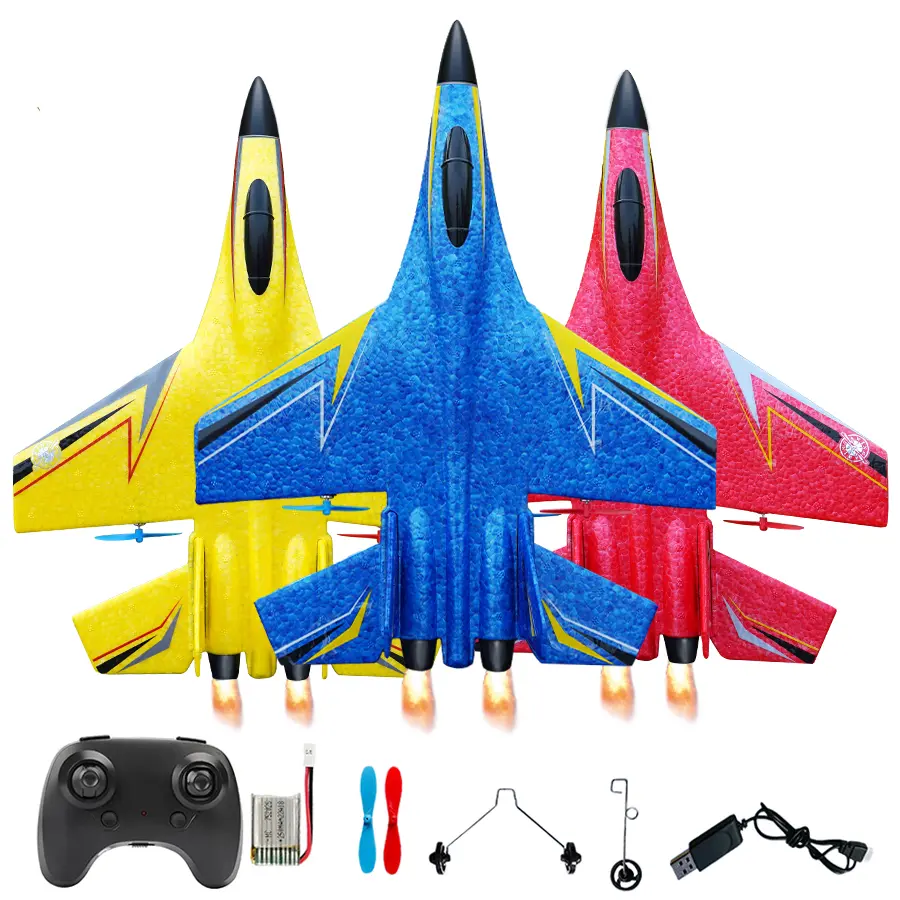 RC HW33 Remote Control Airplanes, Amphibious Fixed Wing Glider Fighter Toy with 2.4GHz Remote, Auto-Balancing Gyroscope, USB-Rechargeable Battery, Lightweight EPP Model for Outdoor Play, Beginners & Adults