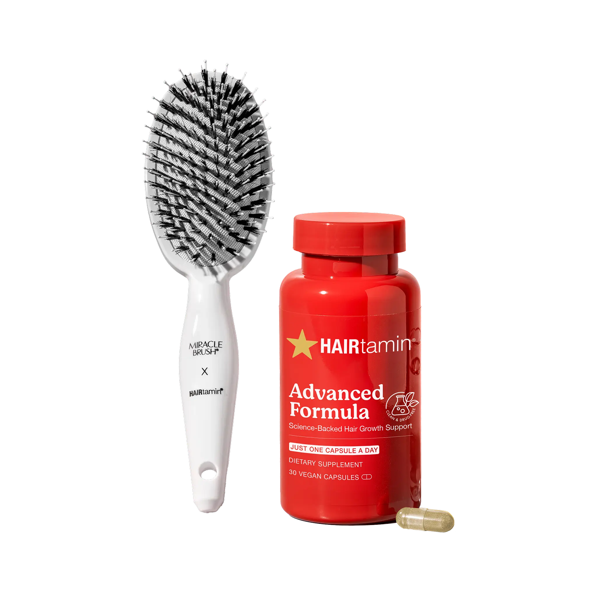 HAIRtamin - Advanced Formula & Miracle Brush Bundle