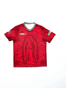 Guadalupe Virgin Soccer Jersey, Mexican Religious Football Shirt, Unisex Guadalupe Virgin Team T-Shirt, Casual Fitted Short Sleeve, Jersey Shirts