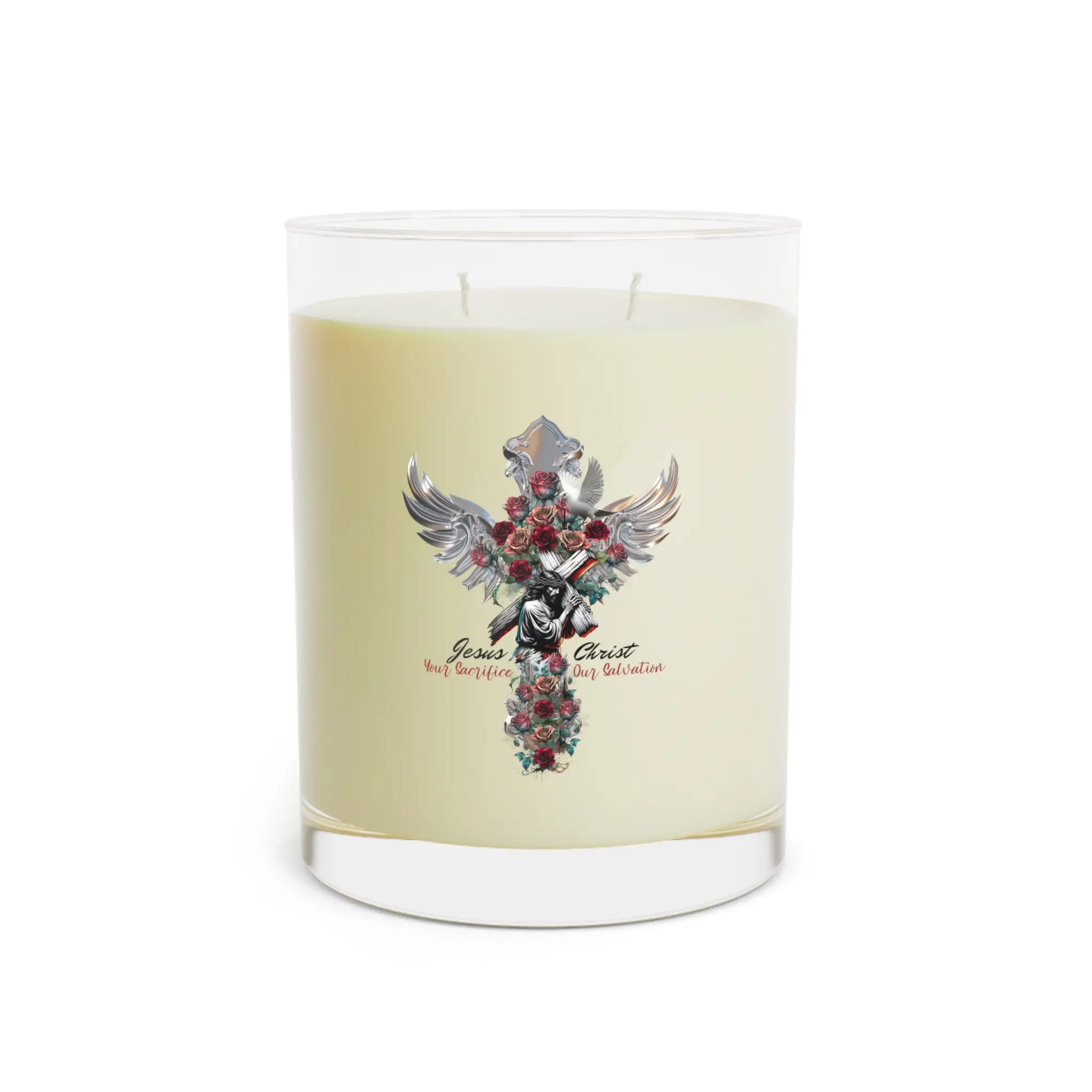 "Jesus Christ: Your Sacrifice, Our Salvation" Scented Candle - Full Glass, 11oz