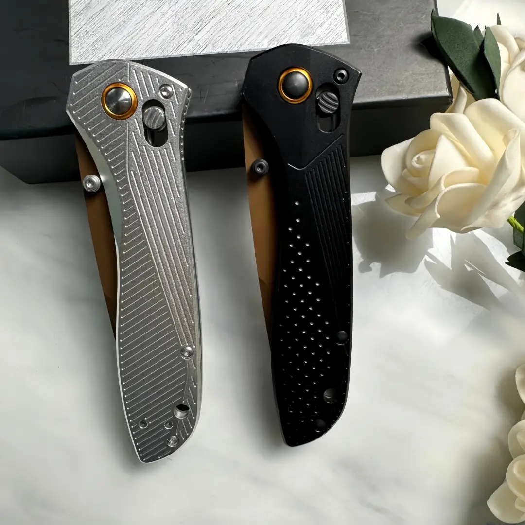 BM710 outdoor folding knife, aluminum handle, CNC-machined blade, small kitchen knife, multifunctional EDC pocket knife, suitable for camping, hiking, mountaineering, fishing, and more, men’s gift