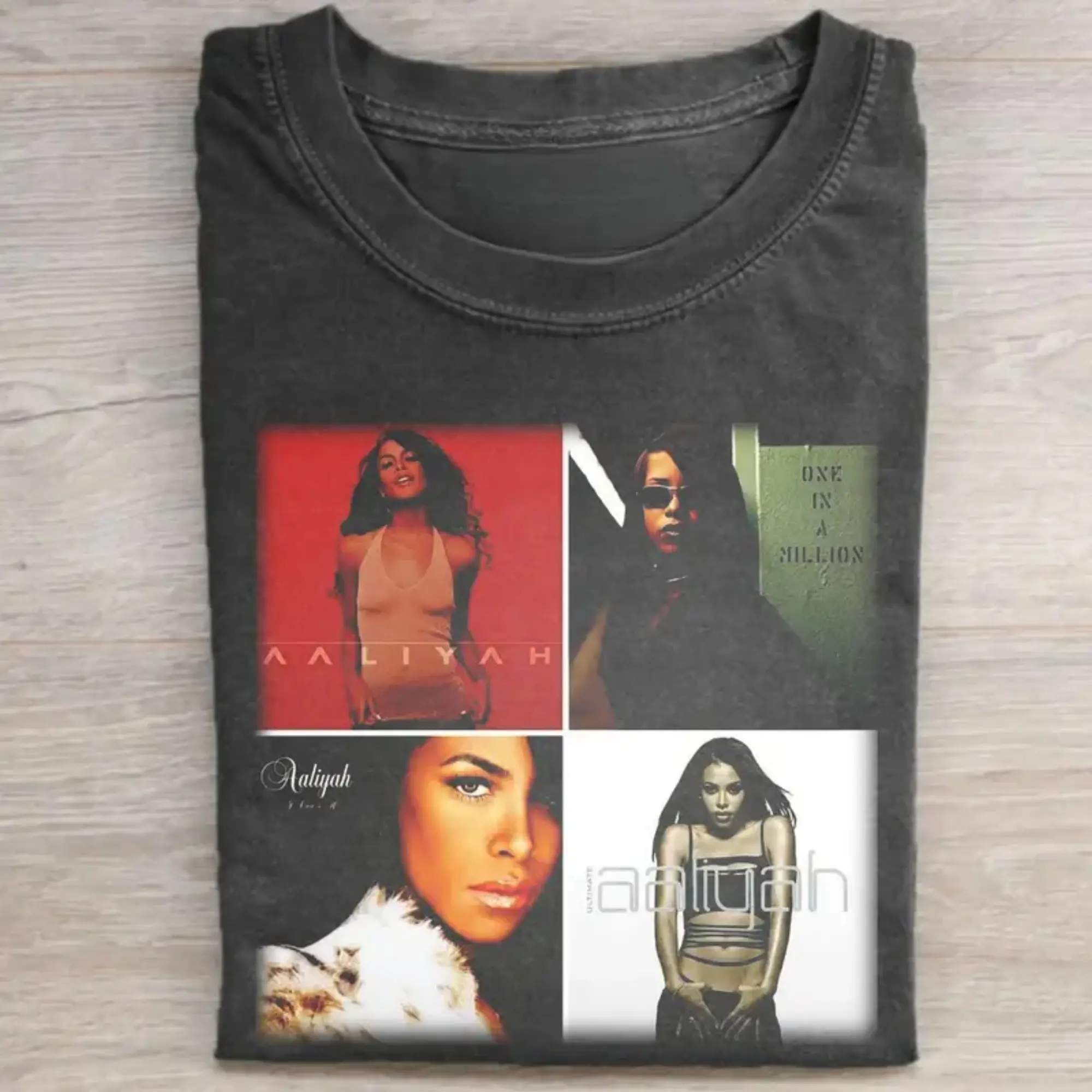 Vintage Aaliyah Album Graphic Tee - One In A Million - Aaliyah Red Album - Music Shirt - 90's R&B - 90s Hip-Hop Queen Shirt - Aaliyah Tribute - R&B Icon Style - Gift for Fans of Aaliyah - Womenswear Menswear Top