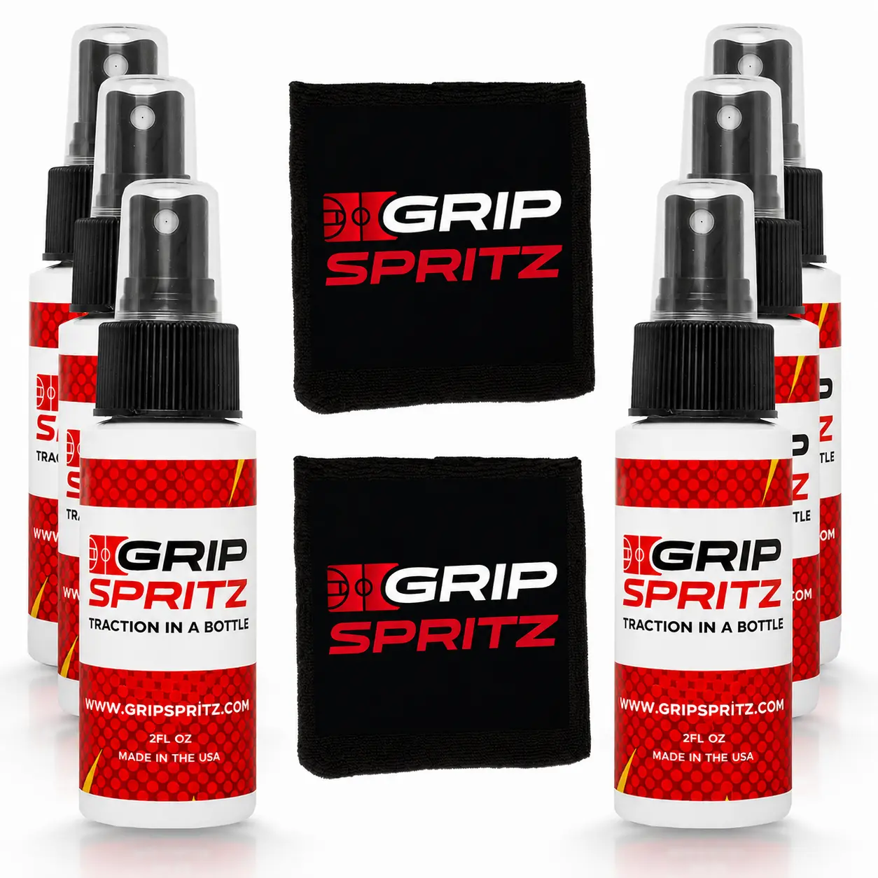 Grip Spritz - #1 Basketball Shoe Grip Spray - Six Pack for Teams - Clean, Restore, & Revitalize Shoe Traction on Dusty Courts