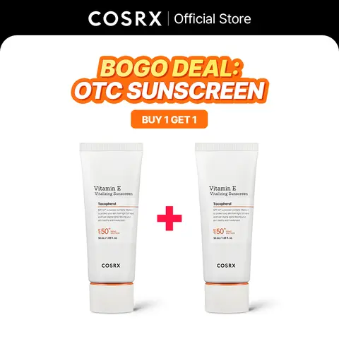 [BOGO] [COSRX Official]  Vitamin E SPF  50+ | OTC Approved | Lightweight Revitalizing Sunscreen | Non-Greasy | No White-cast | Facial Skincare Comfort Sunscreen | Non-Sticky | Eco Friendly  Korean Sunscreen, K-Sunscreen, K-Beauty, Made in Korea
