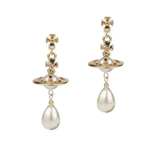 Saturn Nana Earrings Planet Dangle Space Punk For Women