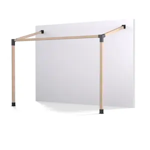 BRAXEN 2.5mm Thick Wallmount Pergola Bracket Kit for 4"x 4" (Actual 3.6" X 3.6")  Lumber，6pcs (2pcs 3-Way15° Brackets  , 4pcs Base) DIY Post Base Kit,  Easy Installation Wooden Beams for Gazebos, Patio Pergolas, Log Cabin Outdoor