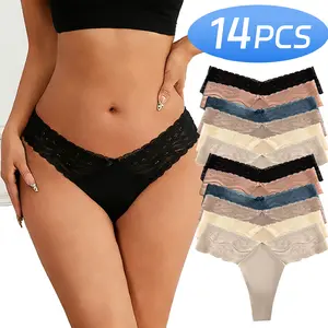 Women's Solid Color V-shaped Waist Thong, Breathable Comfortable Seamless Panty for Daily Wear, Women's Underwear for All Seasons, Women Underwear, Thongs, Undergarments, Underwear for Women