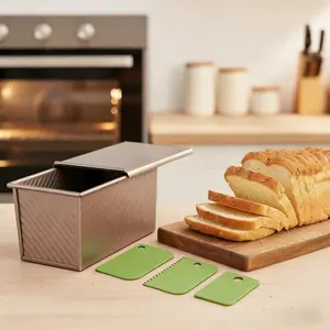 9" Pullman Loaf Pan with Lid, Non-Stick Carbon Steel, Perfect for Homemade Bread Loaves, Beginner-Friendly Design