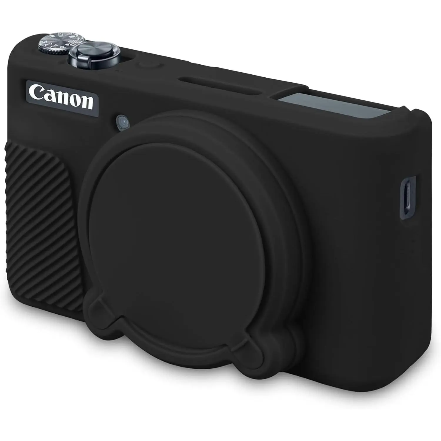 Camera Case for  PowerShot SX740/ SX730 Digital Camera, SX740 Camera Soft Case Cover Rubber Camera Sleeve with Removable Lens Cover, Black