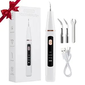 Ultrasonic Dental Cleaner Electric Tooth Cleaning Tool, Adjustable 3 Modes LED Light Fresh Breath Oral Hygiene Home Use