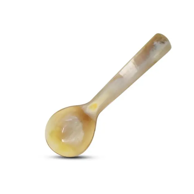 Medieval Warrior Handcrafted Ox-Horn Caviar Serving Spoon, 10 in Overall Length, Kitchen Cutlery & Tableware