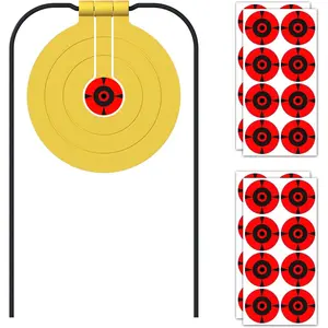 Two in One Self-Healing Resetting Target, 8 Inch Gong High Caliber Spinner Target, Shooting Targets for Rifle, Pistol, Airgun, Handgun