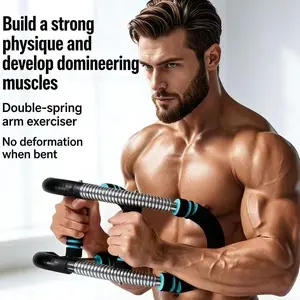 Adjustable U-Shaped Hand Spring Resistance Band, Wrist Strengthener Bicep Workout Gym Equipment, Arm Power Trainer for Fitness