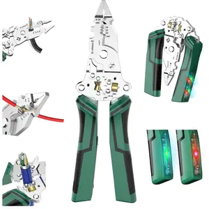 2026 New 14-in-1 Rechargeable Wire Stripping Pliers with Voltage Tester, 12-250V Voltage Detection, Heavy-Duty Electrical Pliers & Wire Cutters for Professional & Home Use
