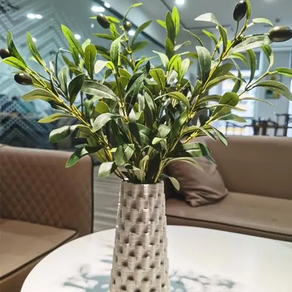 Heleze 39 Inch Artificial Olive Branch Greenery Stems Fake Plants with 222 Leaves for Vase Faux Olive Branches Home Decor Indoor 2PCS