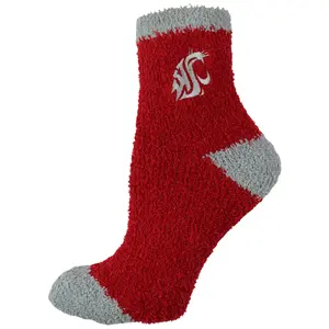 Washington State Cougars Solid Fuzzy Socks