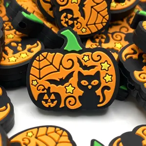 Squash Goals & Cat Rolls Silicone Focal Beads - Spooky Vibes DIY Craft Supplies for Beaded Keychains