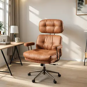 CAODOC Ergonomic Office Chair, Big & Tall Suede Desk Chair with Adjustable High Back, Lumbar Support, Swivel & Rocking Functions