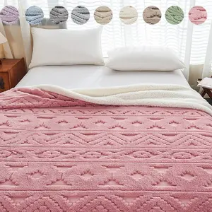 Double-Layered Fabric Blanket, Breathable Hollow Design, Warm & Skin-Friendly, Anti-Static, Portable Sleep Mat, Soft Cozy Blanket