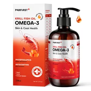 PawFirst Salmon & Krill Oil Liquid Supplement for Dogs & Cats - Omega 3 EPA DHA for Skin, Coat, and Overall Wellness, 8oz