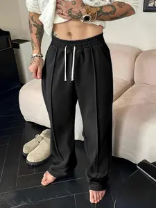 Men's Spring And Summer Sports Straight-Leg Fashion Loose Casual Outdoor Trousers Beige Pants Stylish Menswear Gym Warmer Athleisure Style Bottoms Athletic Stretchable