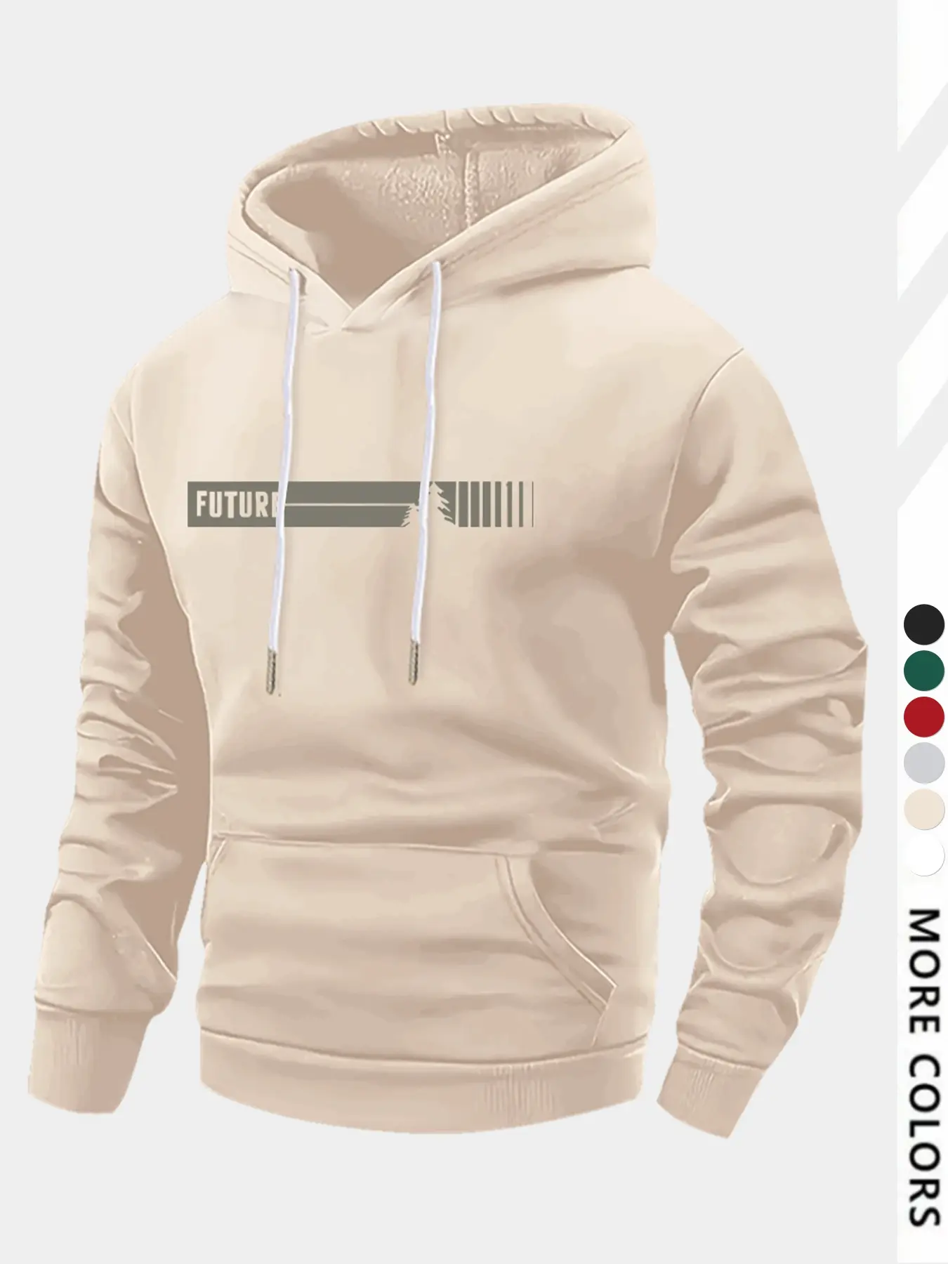 Men's Future Letter Print Hoodie, Casual Drop Shoulder Design, Drawstring Hooded Sweatshirt, Comfortable Fashion, Fall & Winter Wear