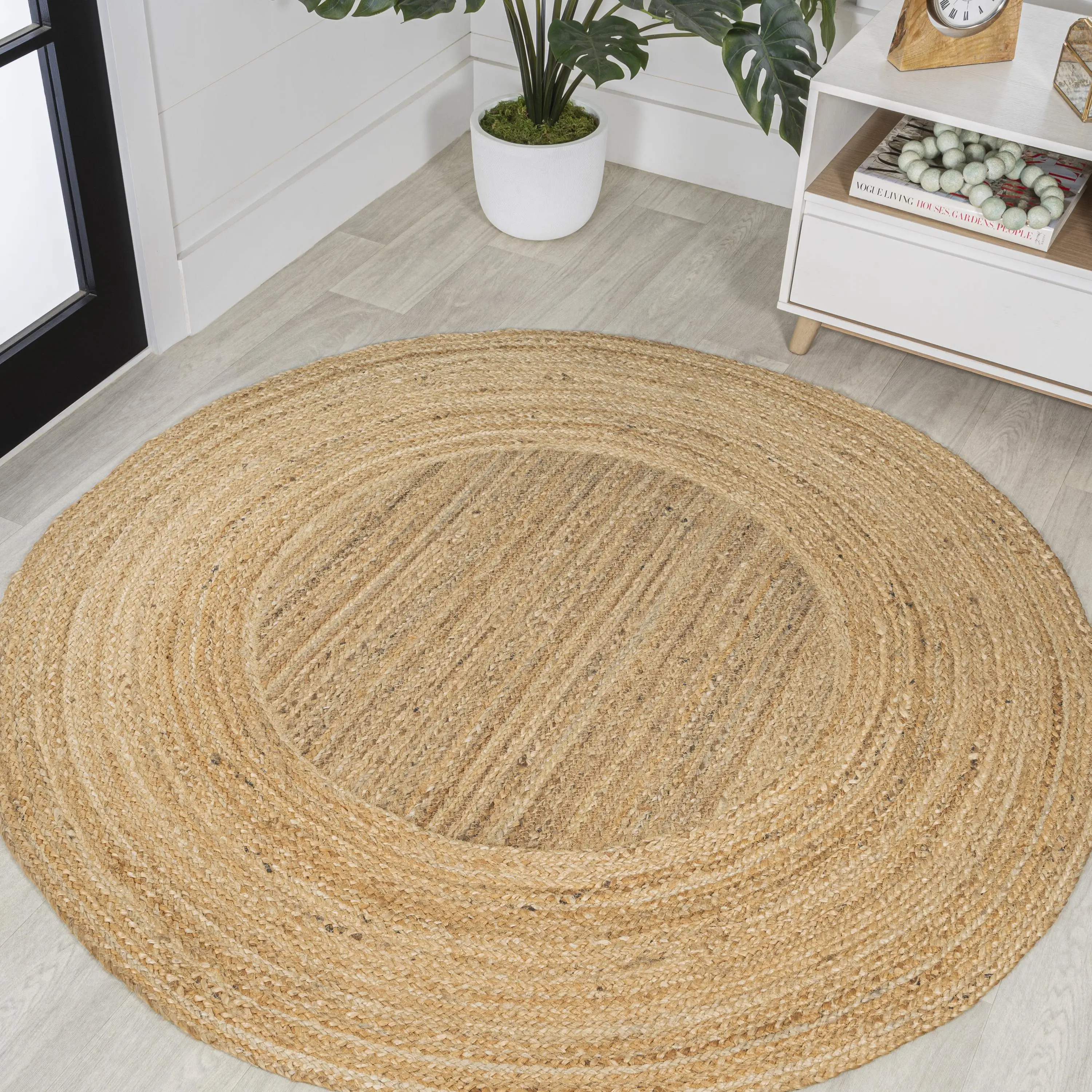 JONATHAN Y Harmony Boho Jute Circle Indoor Area Rug - Handmade, Handwoven Decorative Coastal Rug for Living Room Decor, Handwoven Home Aesthetic (Living Room, Bedroom Use)
