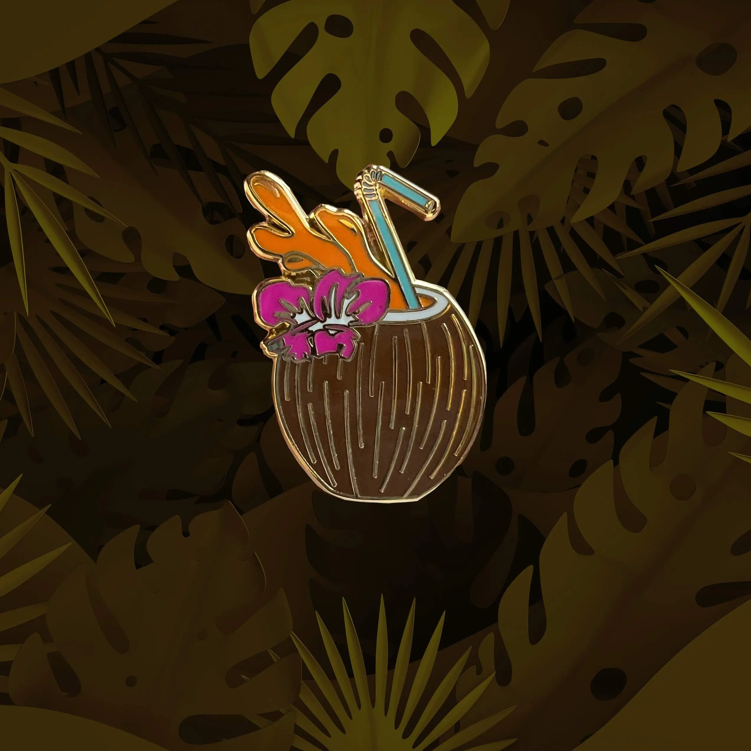 Coconut Drink pin - Orange Edition