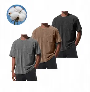 Echo Attire 3-Pack Unisex Basic Loose Cotton T-Shirts with Front Pocket Design — Stylish and Comfortable Crew Neck Short Sleeve Summer Tops, Casual Loose Solid Color Street Style
