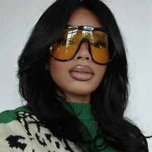 Trendy Oversized Sunglasses for Women Men Fashion Shield Aviator Sun Glasses UV400 Protection Goggles