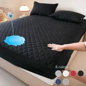 Waterproof Quilted Mattress Cover Set, 3 Counts/set Including 1 Count Mattress Protector & 2 Counts Pillowcase, Soft Comfortable Breathable Waterproof Washable Bedding Set for Bedroom, Waterproof Bed Pads