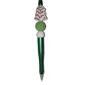 Beaded Little Christmas Tree 'Cake' Pen - Writing Tool for Office and School Supplies