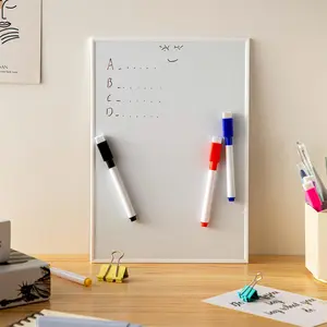 A4 Size Dry Erase Whiteboard, Magnetic White Board with 3 Dry Erase Marker Pens, Office Presentation Supplies