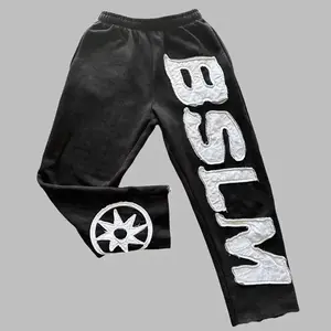 European American Personalized Street Style High Street Hip Hop Hoodie with Letter Embroidery & Casual Pants for Men Women Sport Grey Tracksuit Set Streetwear