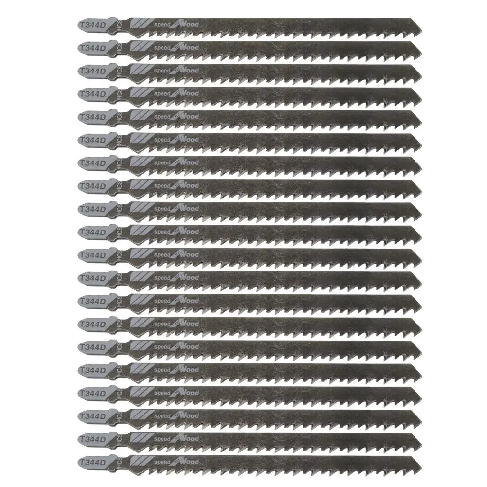 20Pack T344D Long Jigsaw  Set, HCS 6-Inch 6TPI T-Shank Contractor Straight-Cut Jig   Designed for Quick  Thick Construction Timber, Softwood, Chipboards,  Core Plywood