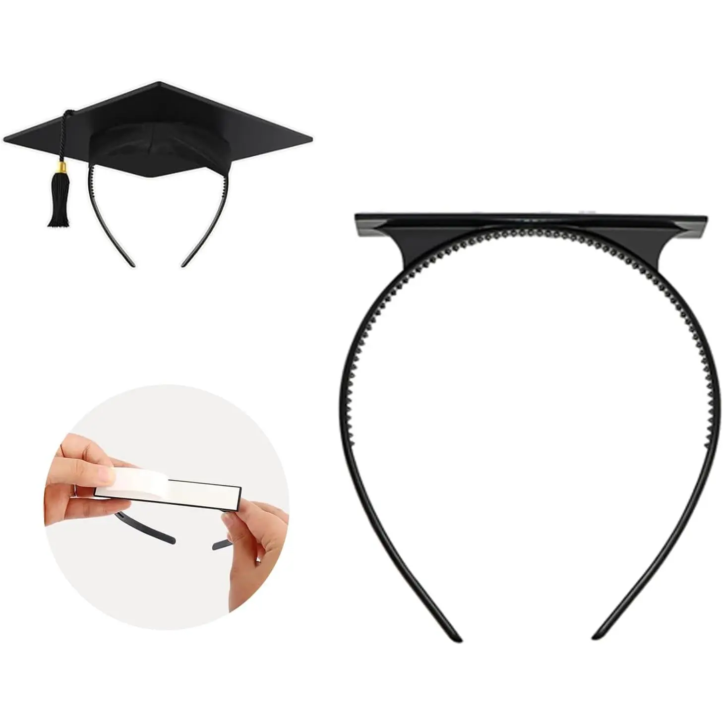 Silicone Headband Insert for Graduation Caps, Adjustable Hair Accessory for Graduates with a Comfortable No-Slip Grip for Hairstyle Protection, Hair Accessories