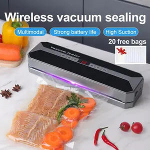 Vacuum Sealer Machine with 20 Bags, Multi-Functional Wireless Vacuum Food Vacuum Sealing for Dry Wet Foods, Compact Design for Freshness, Ideal Gift