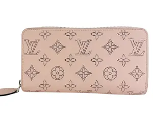 Pre-owned Louis Vuitton Pink Monogram Mahina Long Zippy Wallet Small Leather Goods Pink Monogram Mahina Long Zippy Wallet