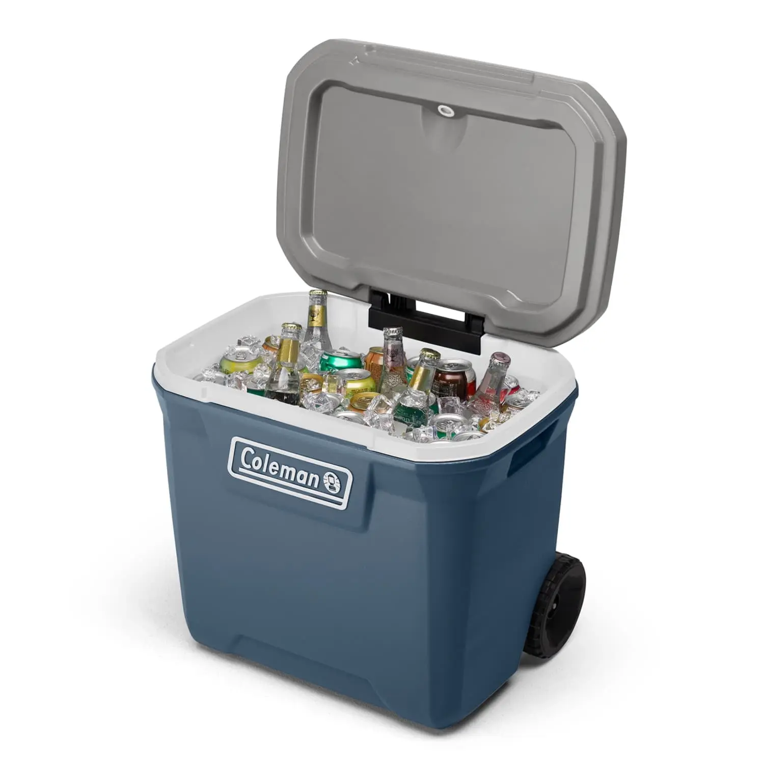 Coleman 316 Series 60QT Wheeled Hard Chest Cooler - Lakeside Blue, for Sports & Outdoor Camping Hiking Camp Kitchen Use