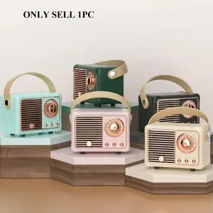 Mini Wireless Retro BT Speaker Multifunctional Wireless Stereo Speaker Vintage FM Radio Portable USB Interface Classical Decoration Speakers Travel Music Player, Christmas Gift