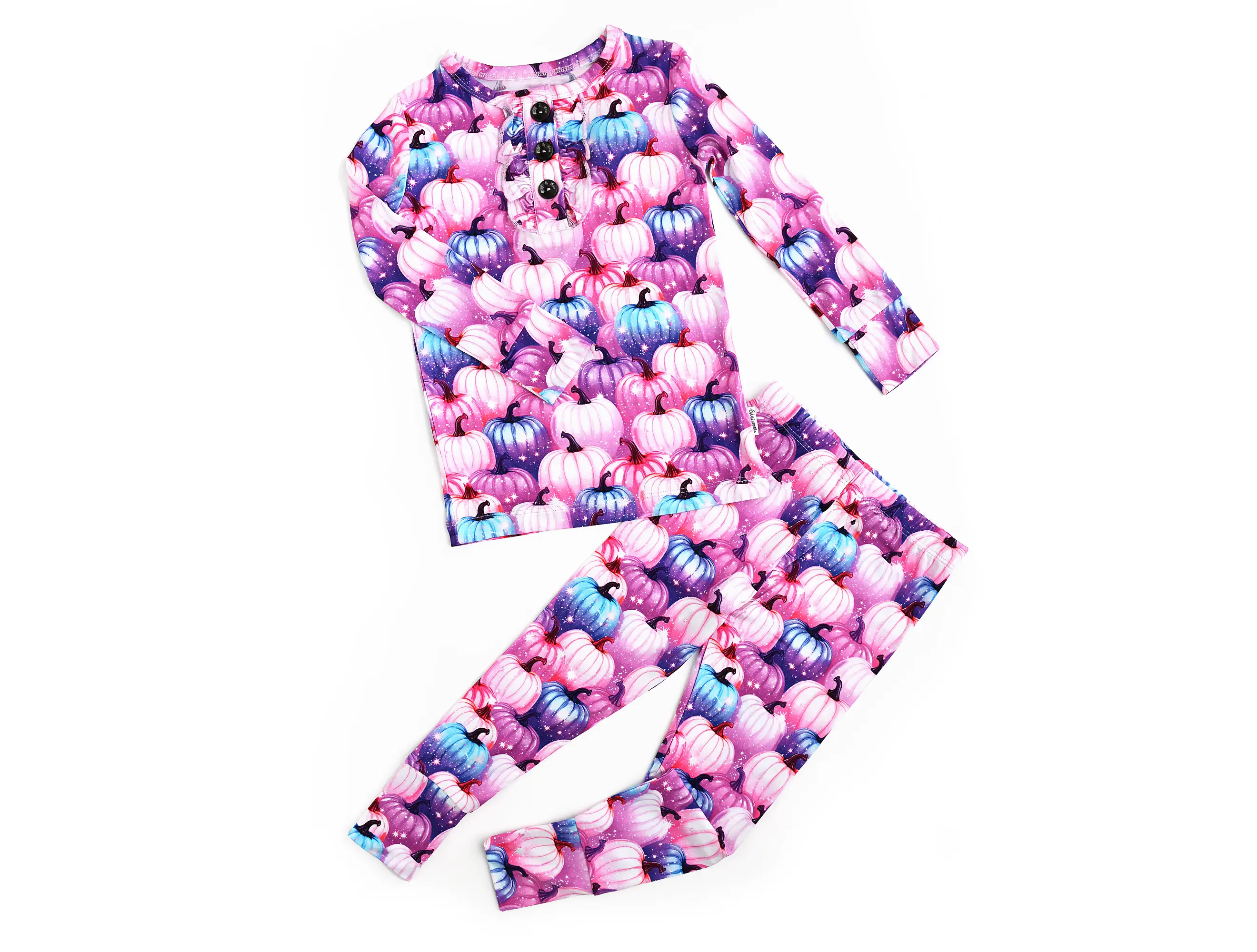 Carrie Pumpkins RUFFLE TWO PIECE Bamboo Halloween Set Soft Comfortable lounge set