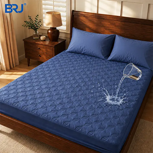 BRJ Waterproof Mattress Protector, Summer Cooling Breathable Quilted Mattress Cover for Quiet Sleep, Deep Pocket Fits 6-18 Inch Mattresses, Machine Washable