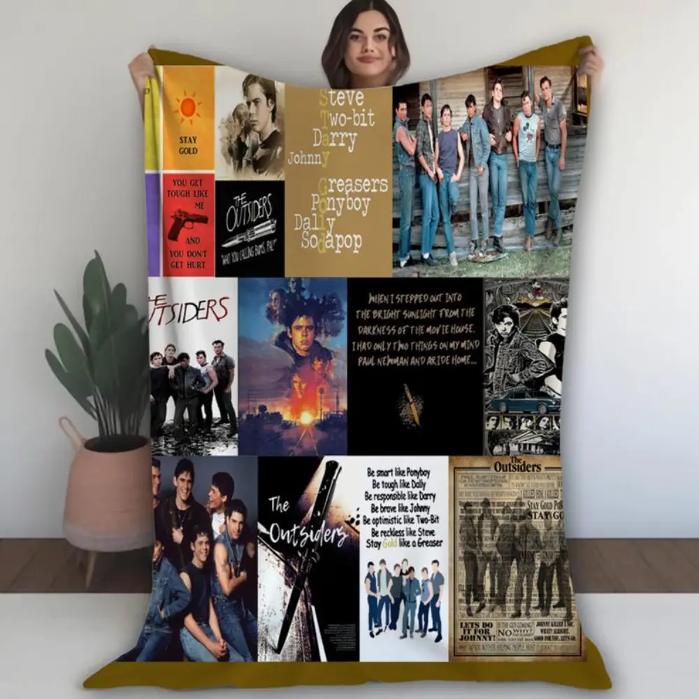 The Outsiders Film Fleece Blanket - Ponyboy Themed 80s Movie Wrinkle Resistant Super Soft Flannel Blanket, Ideal for Christmas, Valentine, Thanksgiving, Father's Day Gifting, Sofa, Bed Use