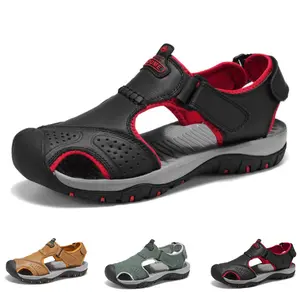 Women's Leather Sandals - Outdoor Hiking & Waterproof Athletic Sports Sandals - Fisherman Beach Shoes With Closed Toe slippers women