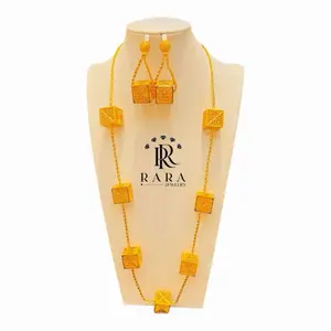 Gold Plated Necklace Set with Earrings - Elegant and Durable