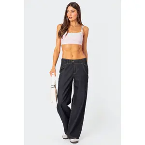 Western Low Rise Wide Leg Jeans