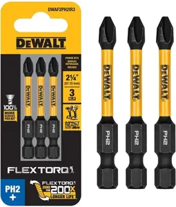 DeWalt FlexTorq Phillips #2 X 2.25 in. L Drill and Driver Bit Set Steel 3 pc