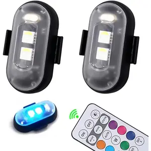 2 pcs Summer LED Lights for Car, Remote Control / Drone  Light, LED Anti-Collision Lights for Car, Motorcycle, Drone, BikeEmergency Lights for Car Motorcycle Aircraft Scooter Truck Drone Vehicle Glowing Accessories Car Lighting Glowing Toy Accessories