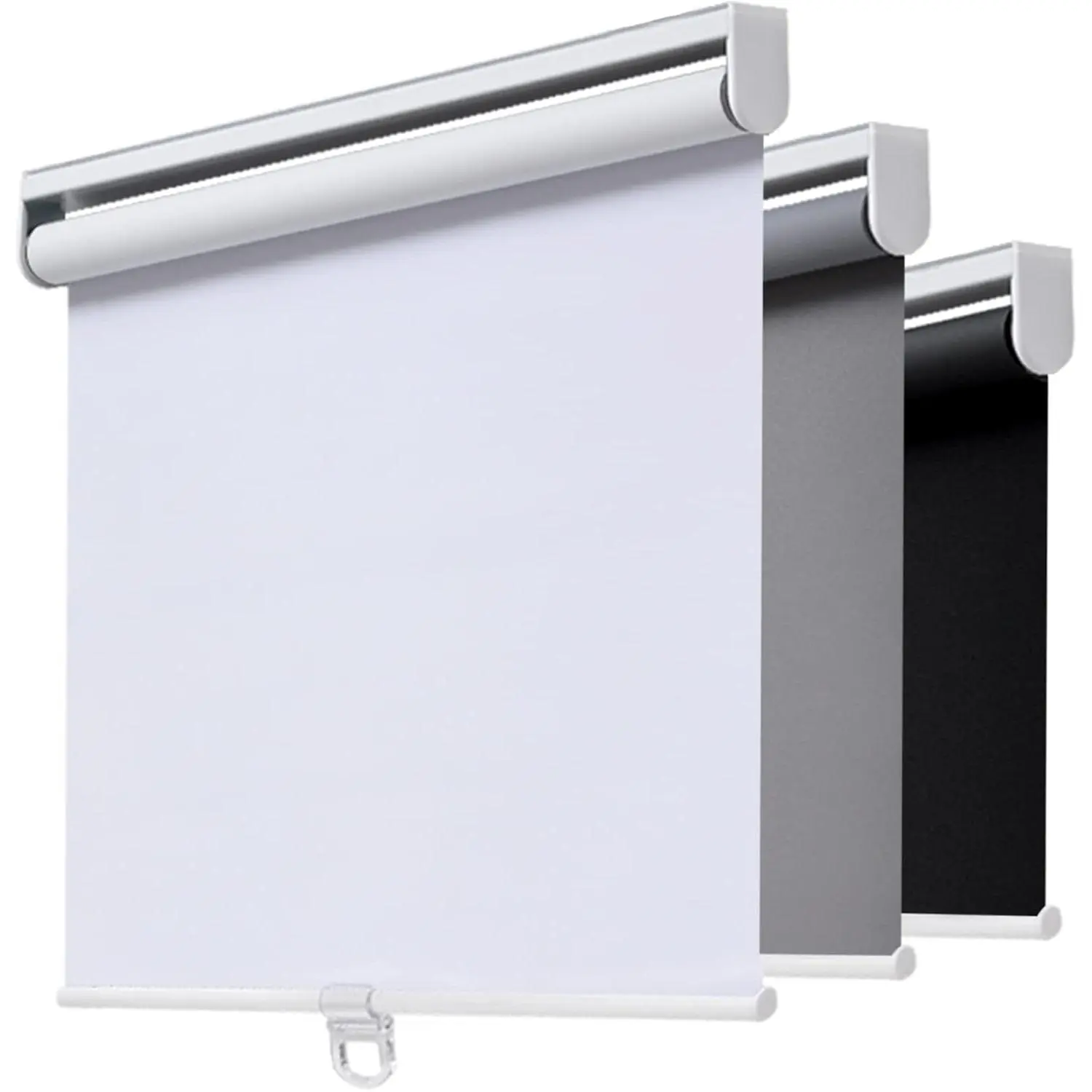 Roller Shades Blackout Blinds for Windows Room Darkening Rolled Up Shades with System, UV Protection Window Shades Door Blinds for Home and Office (23" W x 72" H, White)