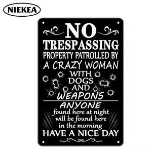 Funny No-Soliciting Metal Sign Front Door Decoration Do Not Disturb Sign